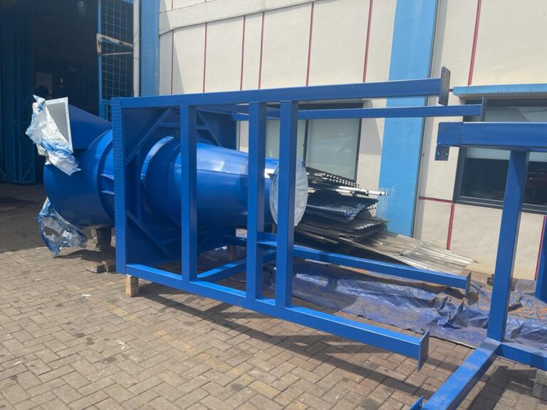 Booth and air supply equipment loaded on a truck for a customer in Tangerang