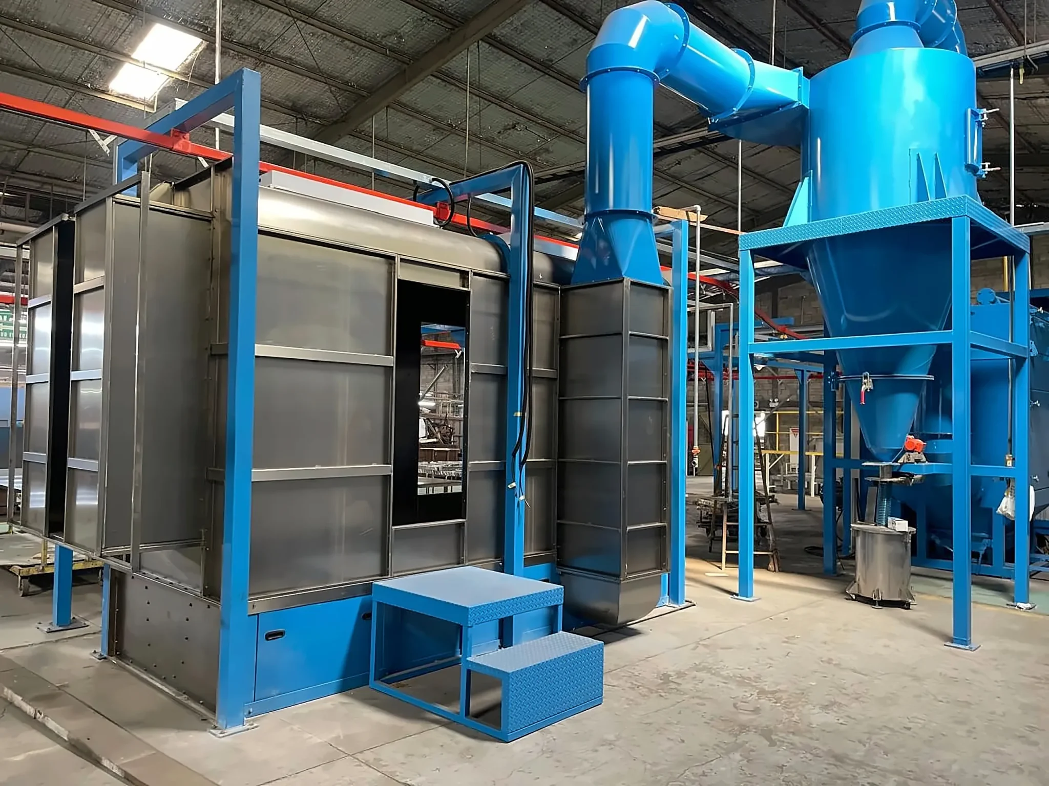 Powder coating booth with cyclone recovery – furniture line, Cikande